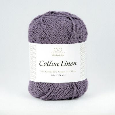 Infinity Design Cotton Linen (5052 пыльно-фиолетовый) 53% хлопок, 33% вискоза, 14%  лен 50 гр/125 м